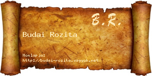 Budai Rozita névjegykártya